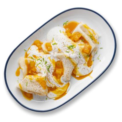 Блинчики с кремом «Тирамису» и манго