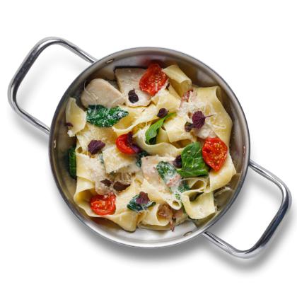 Паппарделле с курицей и шпинатом