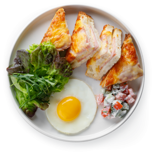 Сэндвич, запеченный с ветчиной