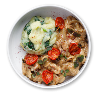 Куриное фрикасе с белыми грибами