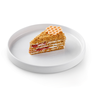 Медовик с малиной