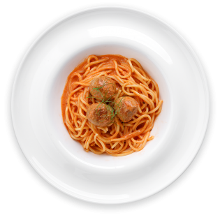 Паста с фрикадельками в томатном соусе
