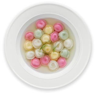 Пельмешки с куриным бульоном