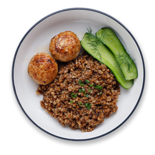 Котлетки из индейки с гречкой