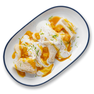 Блинчики с кремом «Тирамису» и манго