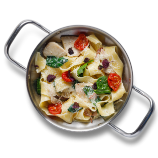 Паппарделле с курицей и шпинатом